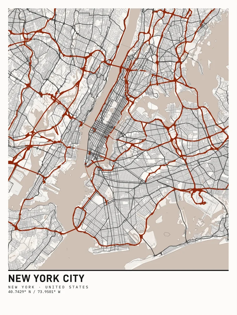 New York City poster in the Caption layout