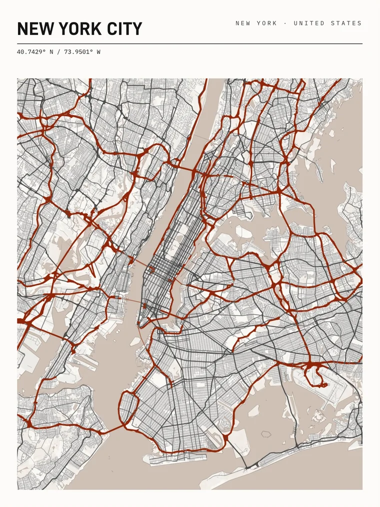 New York City poster in the Header layout